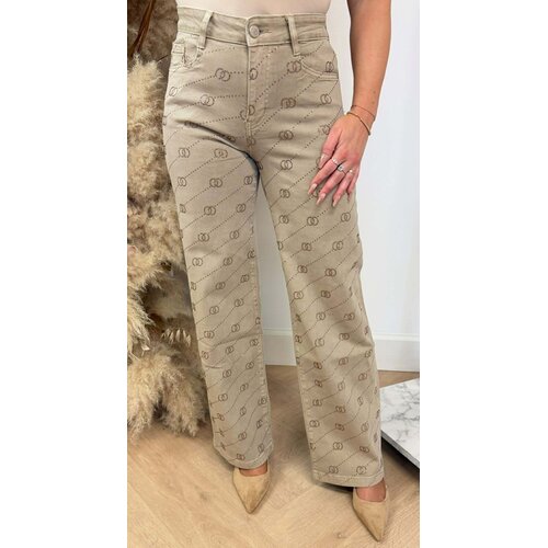 CIRCLE SPARKLE WIDE JEANS JEANS 6770G BEIGE