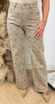 CIRCLE SPARKLE WIDE JEANS JEANS 6770G BEIGE