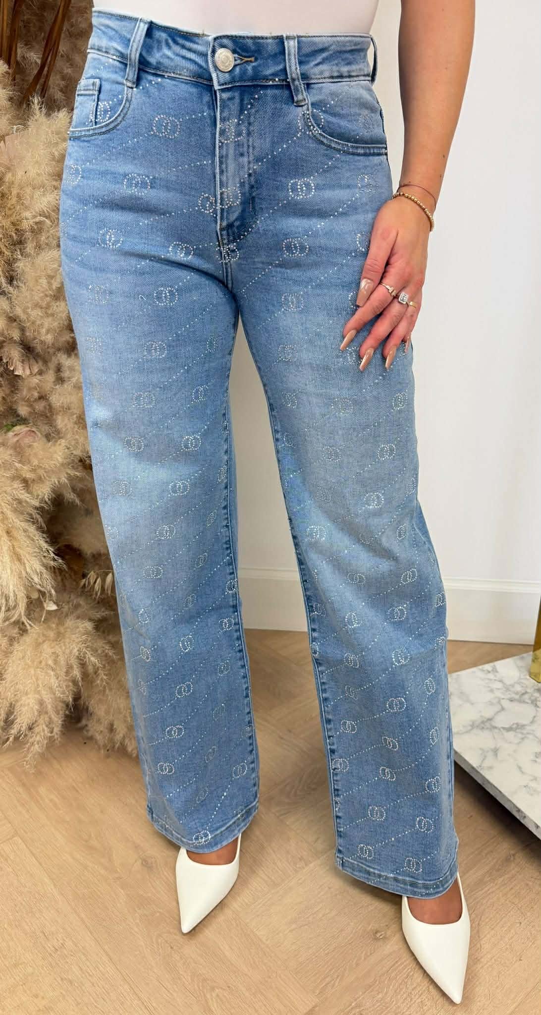 CIRCLE SPARKLE WIDE JEANS JEANS 6770 DENIMBLUE