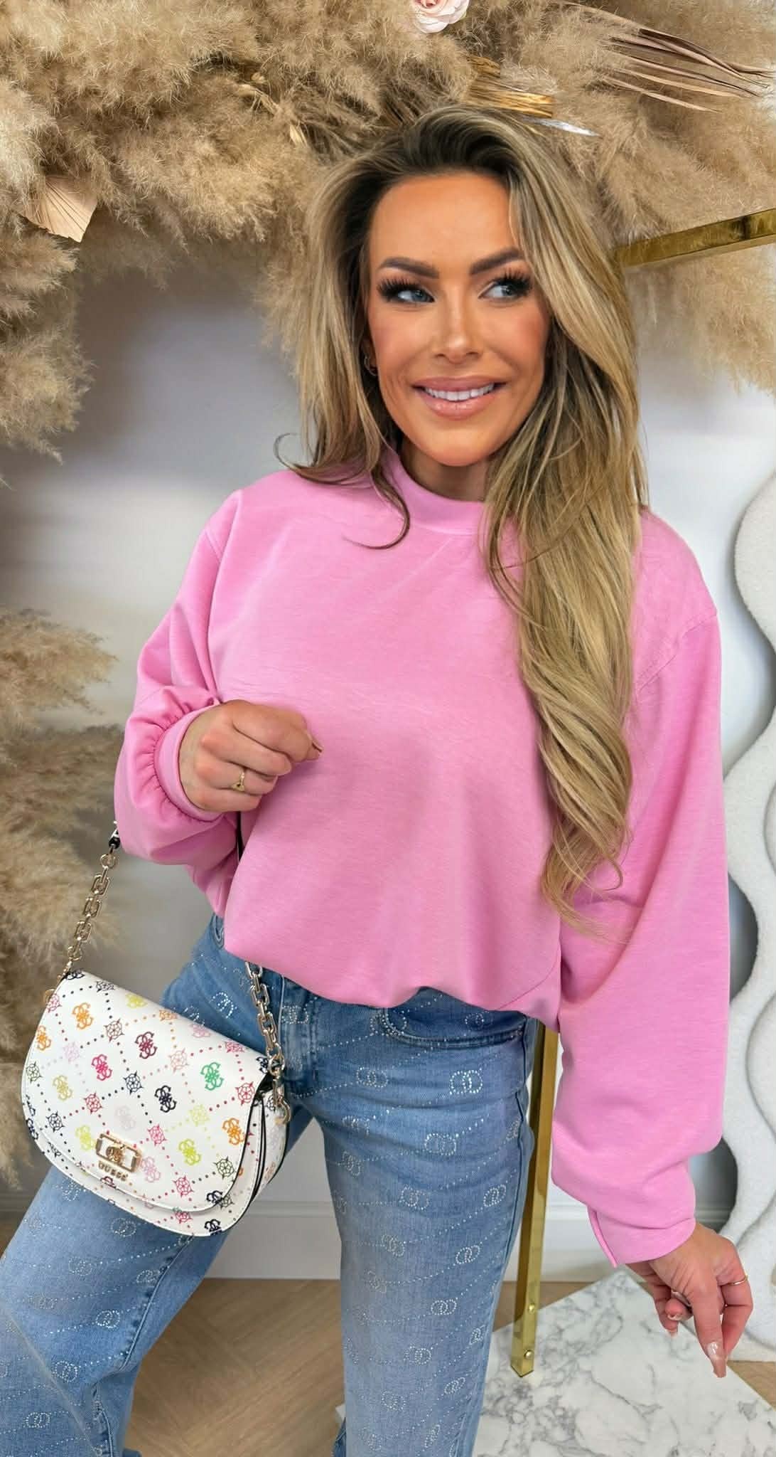 ISABEL CROPPED SWEAT PINK