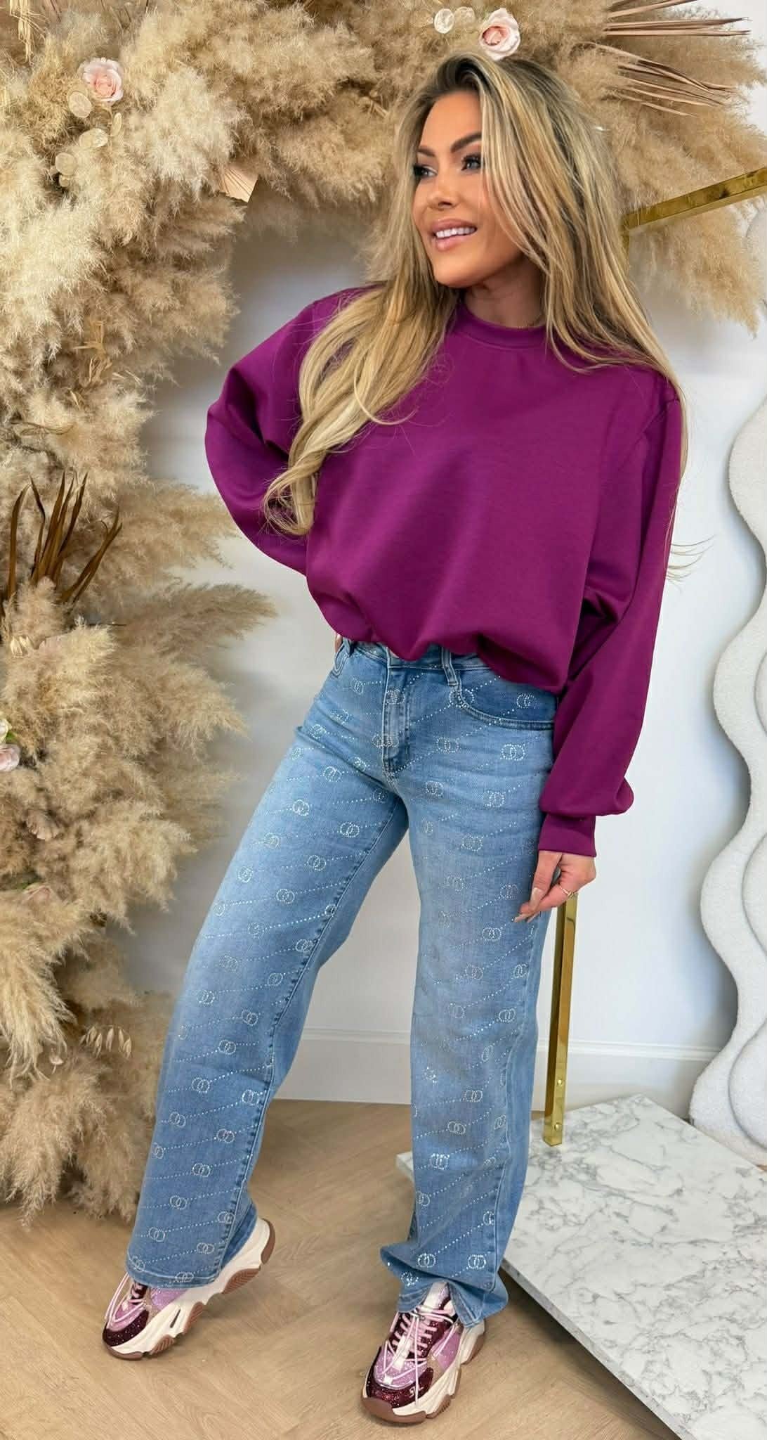 ISABEL CROPPED SWEAT PURPLE