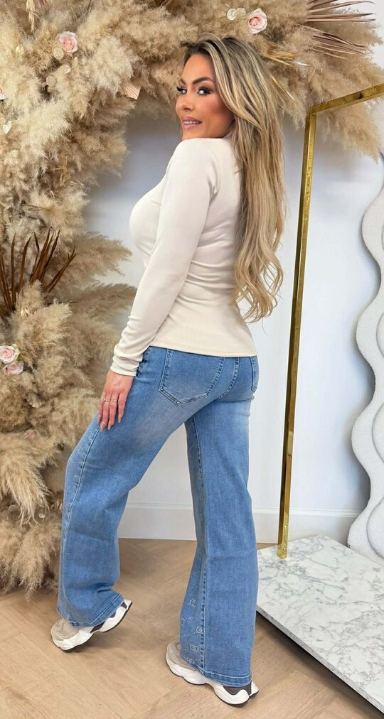 ZIP UP RIB TOP BEIGE