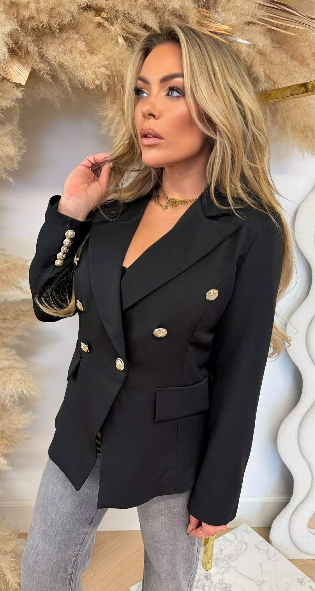 ITALY BUTTON BLAZER BLACK