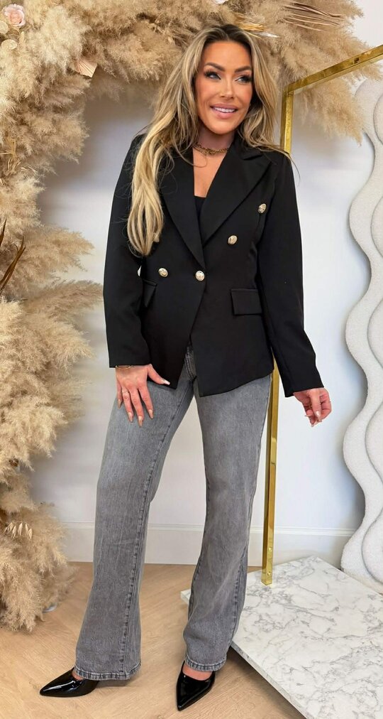 ITALY BUTTON BLAZER BLACK