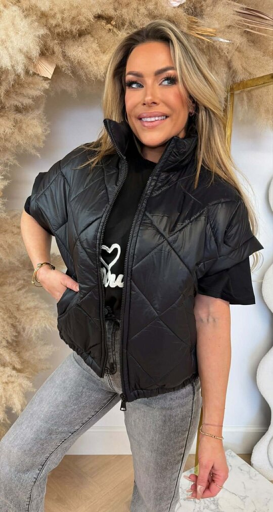 FASHION PUFFER BODYWARMER BLACK