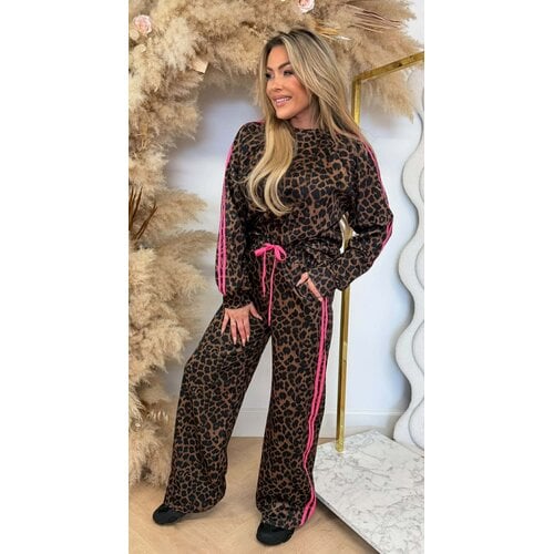 LEOPARD STRIPE SET PINK