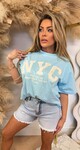 NYC OVERSIZED TEE R7456 BABYBLUE