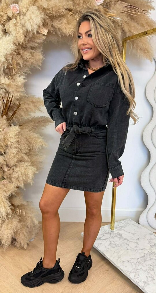 DENIM LUS DRESS M0238 DARKGREY