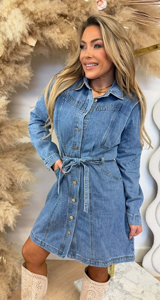 BUTTON DENIM LUS DRESS DENIM