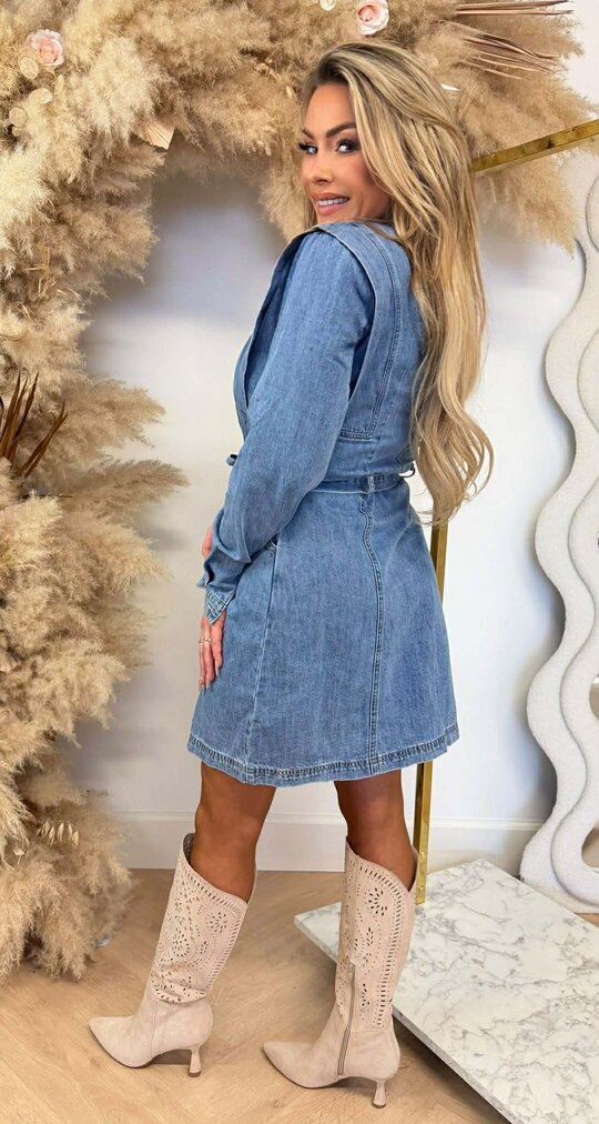 BUTTON DENIM LUS DRESS C10863 DENIM