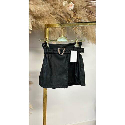 BELT VEGAN LEATHER SKORT BLACK