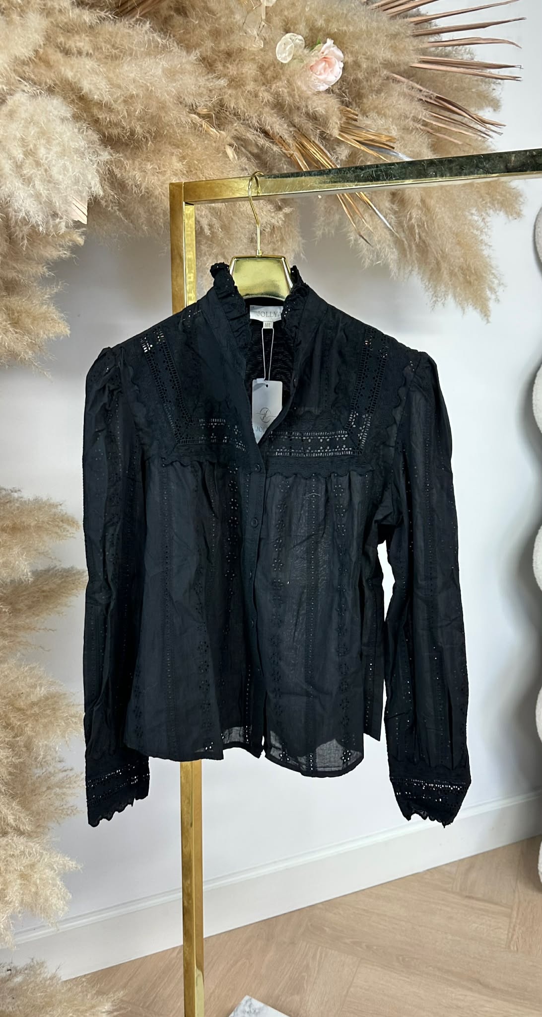 LACE BLOUSE 3606 BLACK