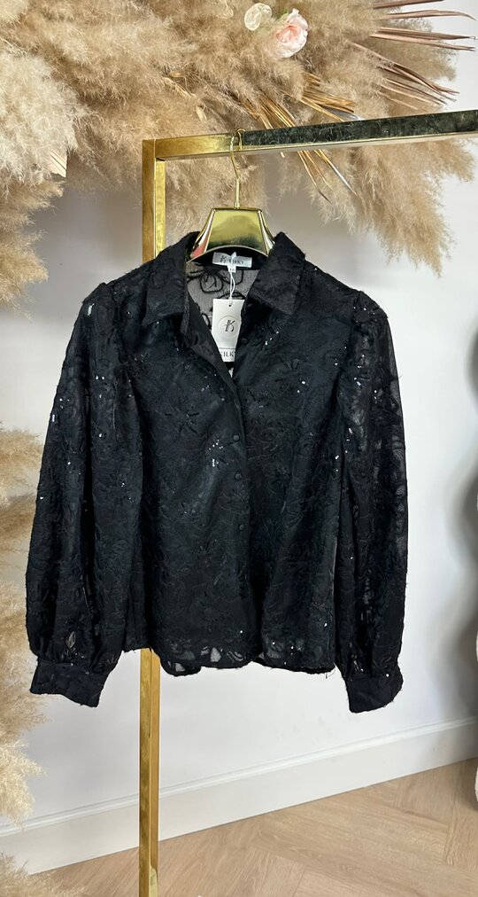 SEQUIN GLITTER BLOUSE 2752 BLACK