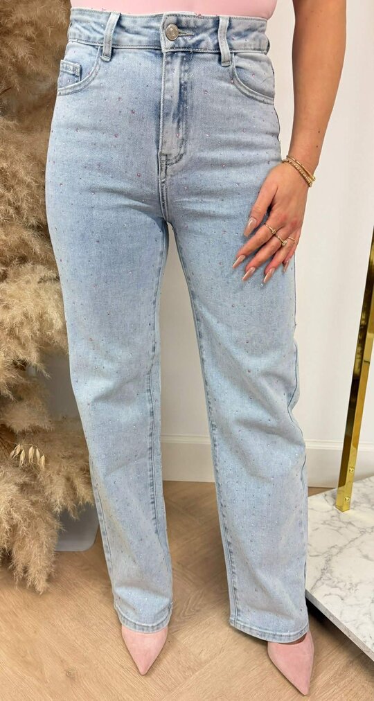 SPARKLE PINK WIDE LEG JEANS 1561 LIGHTDENIM