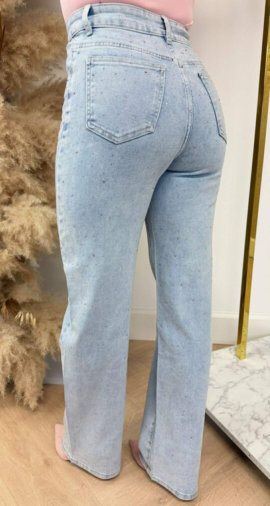 SPARKLE PINK WIDE LEG JEANS 1561 LIGHTDENIM