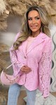 VAJEN LACE BLAZER PINK