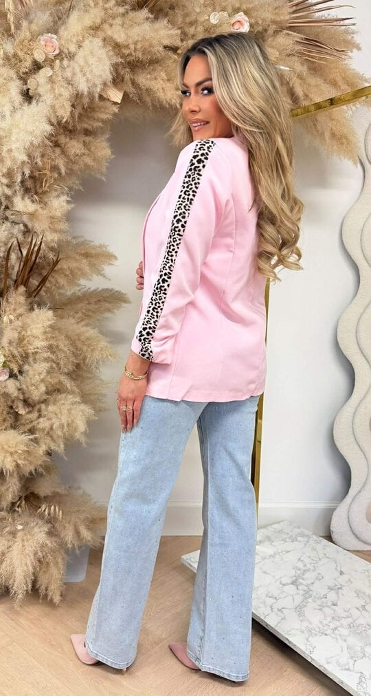 LEOPARD STRIPE CROPPED PINK