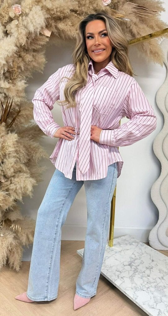 CANDY STRIPE BLOUSE 5477 PINK