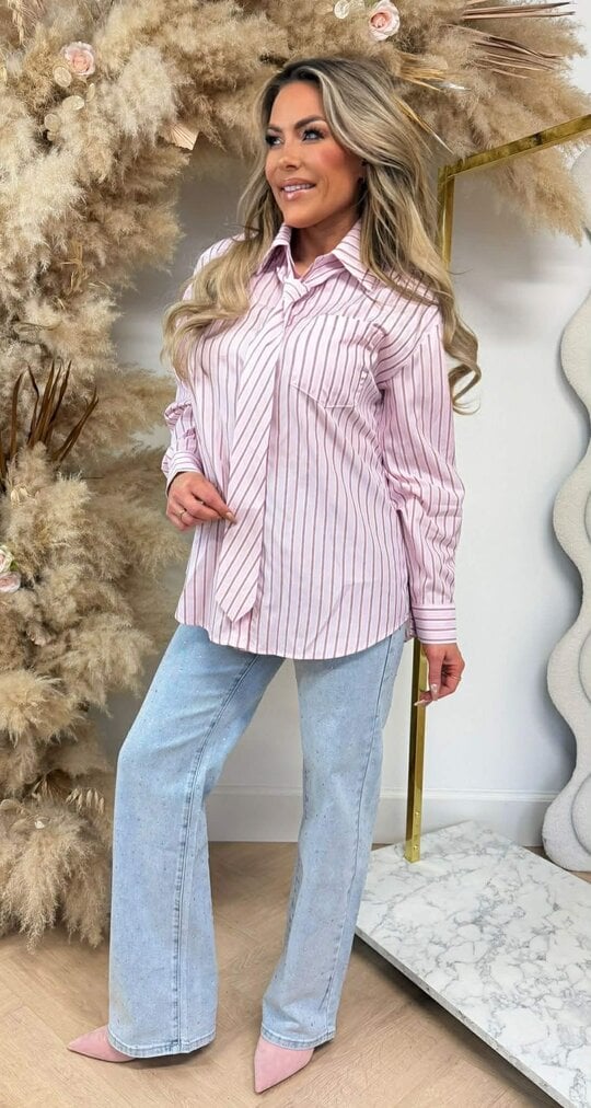 CANDY STRIPE BLOUSE 5477 PINK
