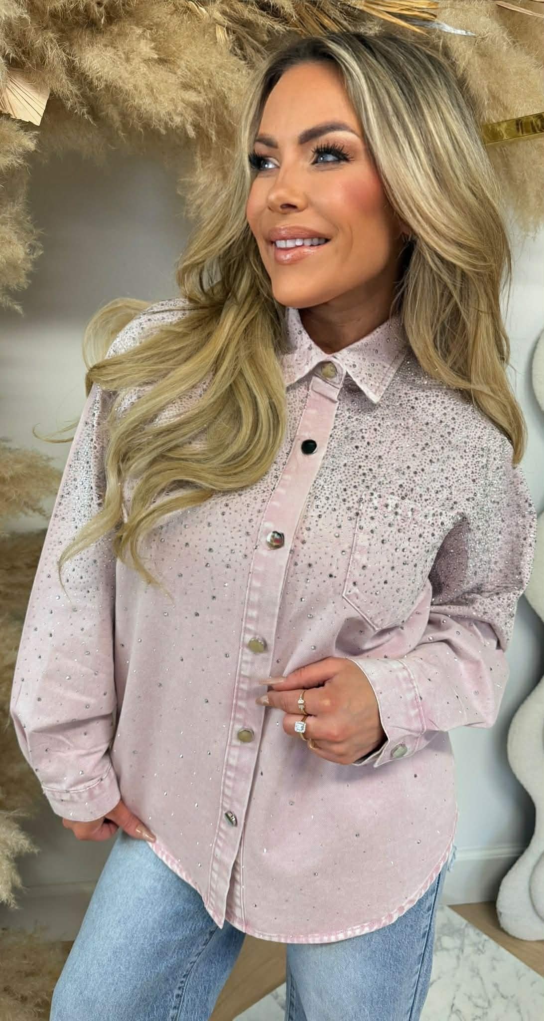 DIAMOND DENIM BLOUSE 3909 LIGHTPINK