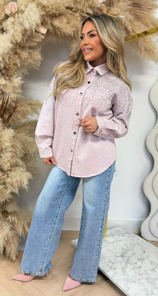 DIAMOND DENIM BLOUSE 3903 LIGHTPINK