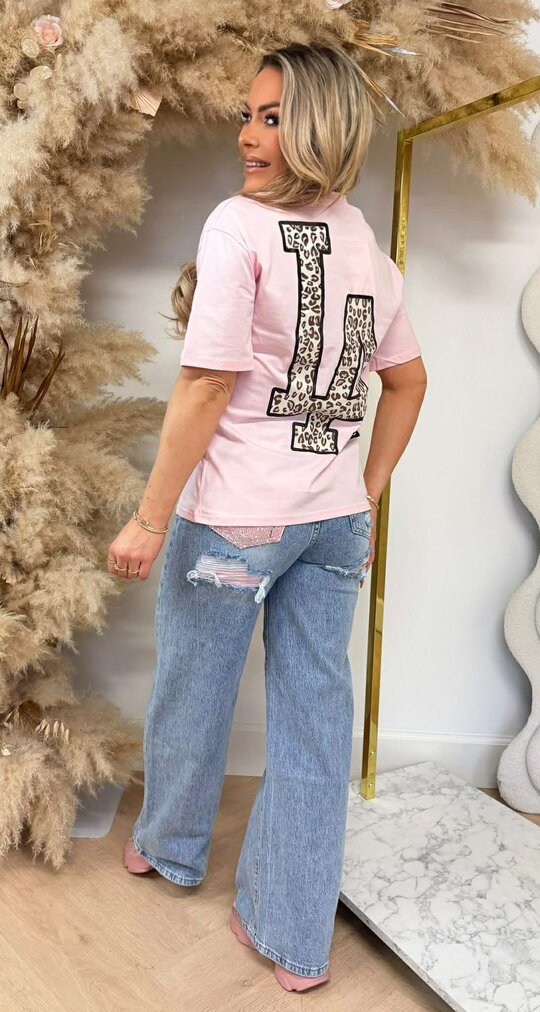 LA LEOPARD T-SHIRT 257 PINK