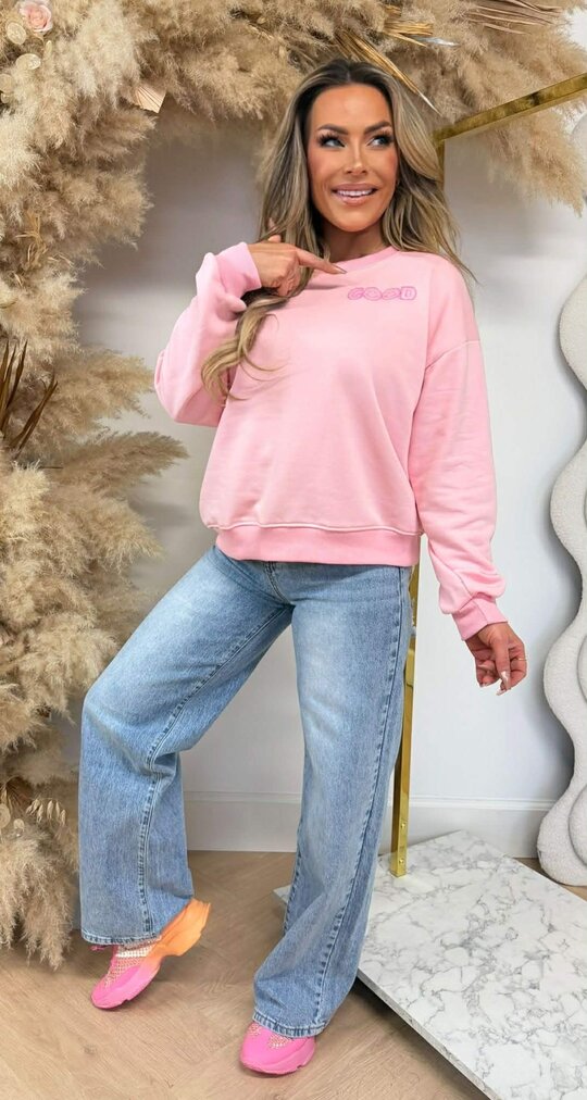 GOOD VIBES SWEATER 01492 PINK