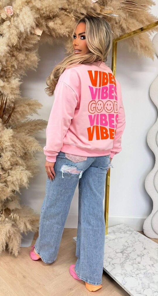 GOOD VIBES SWEATER 01492 PINK