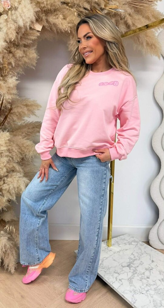 GOOD VIBES SWEATER 01492 PINK