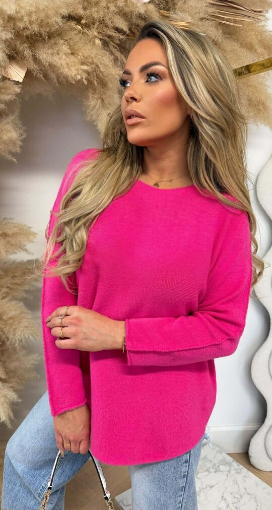 ROUND NECK TOP FUCHSIA