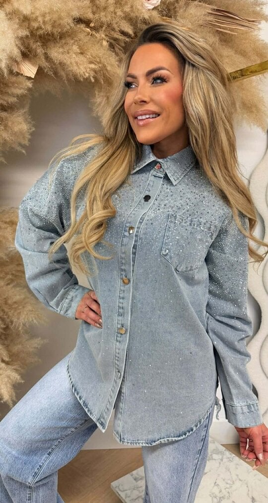 DIAMOND DENIM BLOUSE 3903 DENIMBLUE