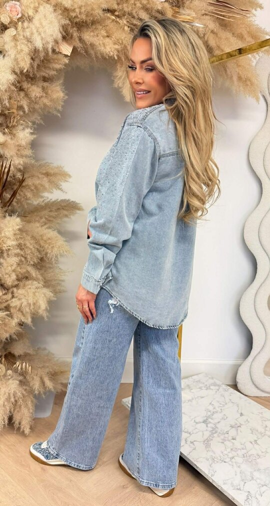 DIAMOND DENIM BLOUSE 3909 DENIMBLUE