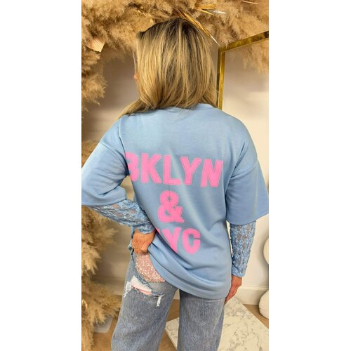 BKLYN & NY LACE TEE BLUE