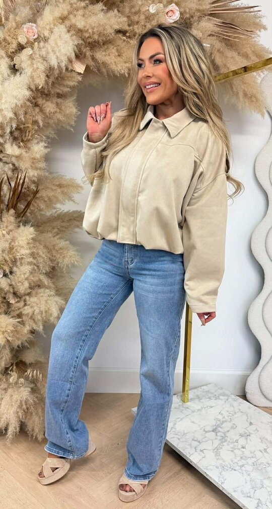 ROSIE SUEDE BOMBERJACKET BEIGE