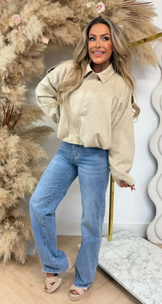 ROSIE SUEDE BOMBERJACKET BEIGE