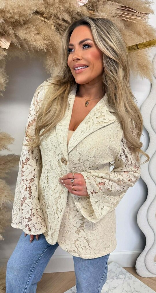 VAJEN LACE BLAZER BEIGE