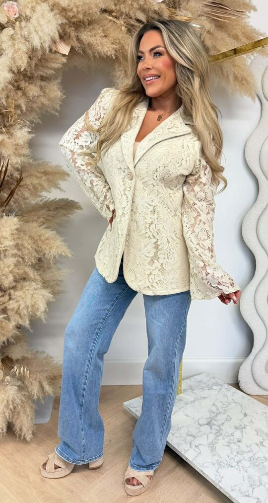 VAJEN LACE BLAZER BEIGE