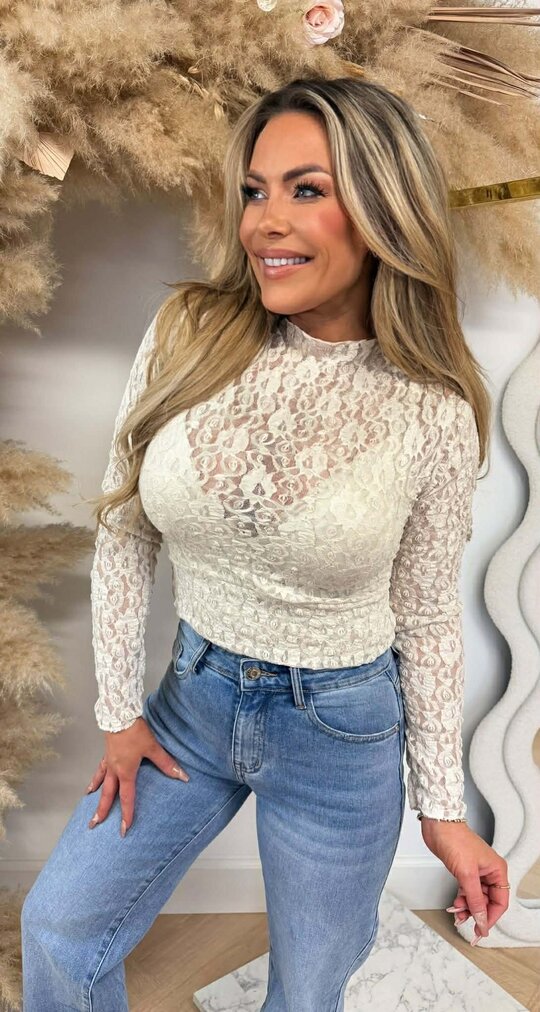 SARAH LACE TOP CREME