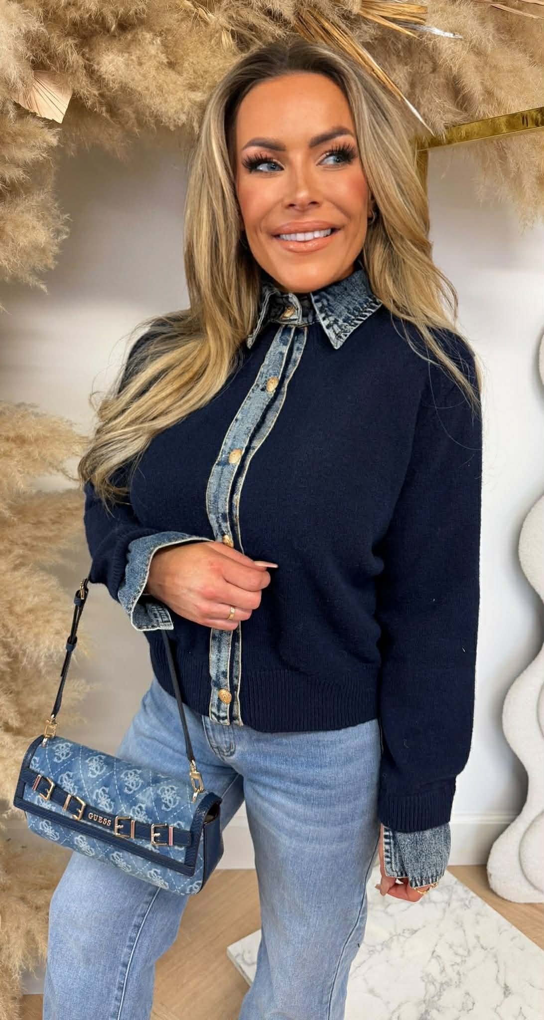 BELLE KRAAG VESTJE 1169 NAVY