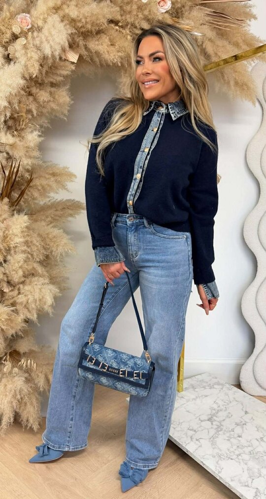 BELLE KRAAG VESTJE 1169 NAVY