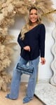 MINDY SOFT V TOP NAVY