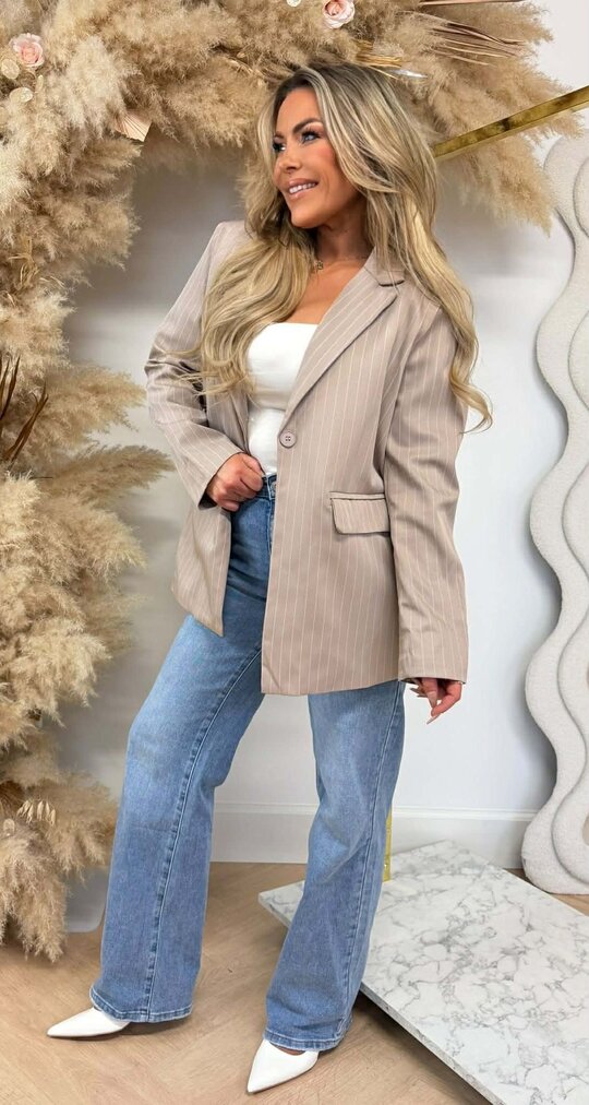 STRIPE BLAZER 7071 *H* TAUPE