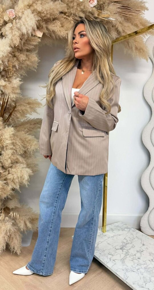STRIPE BLAZER 7071 *H* TAUPE