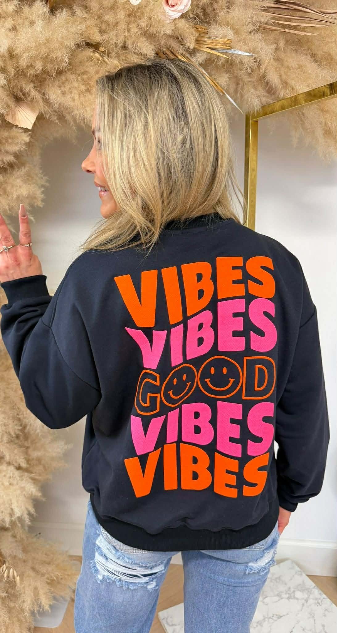 GOOD VIBES SWEATER 01492 NAVY