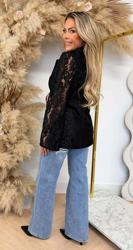 VAJEN LACE BLAZER BLACK