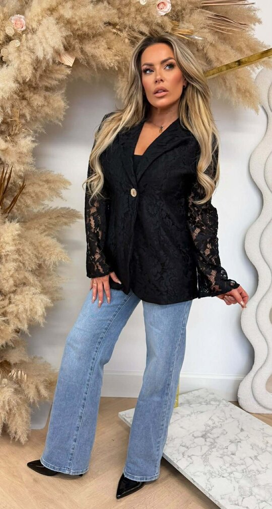 VAJEN LACE BLAZER BLACK