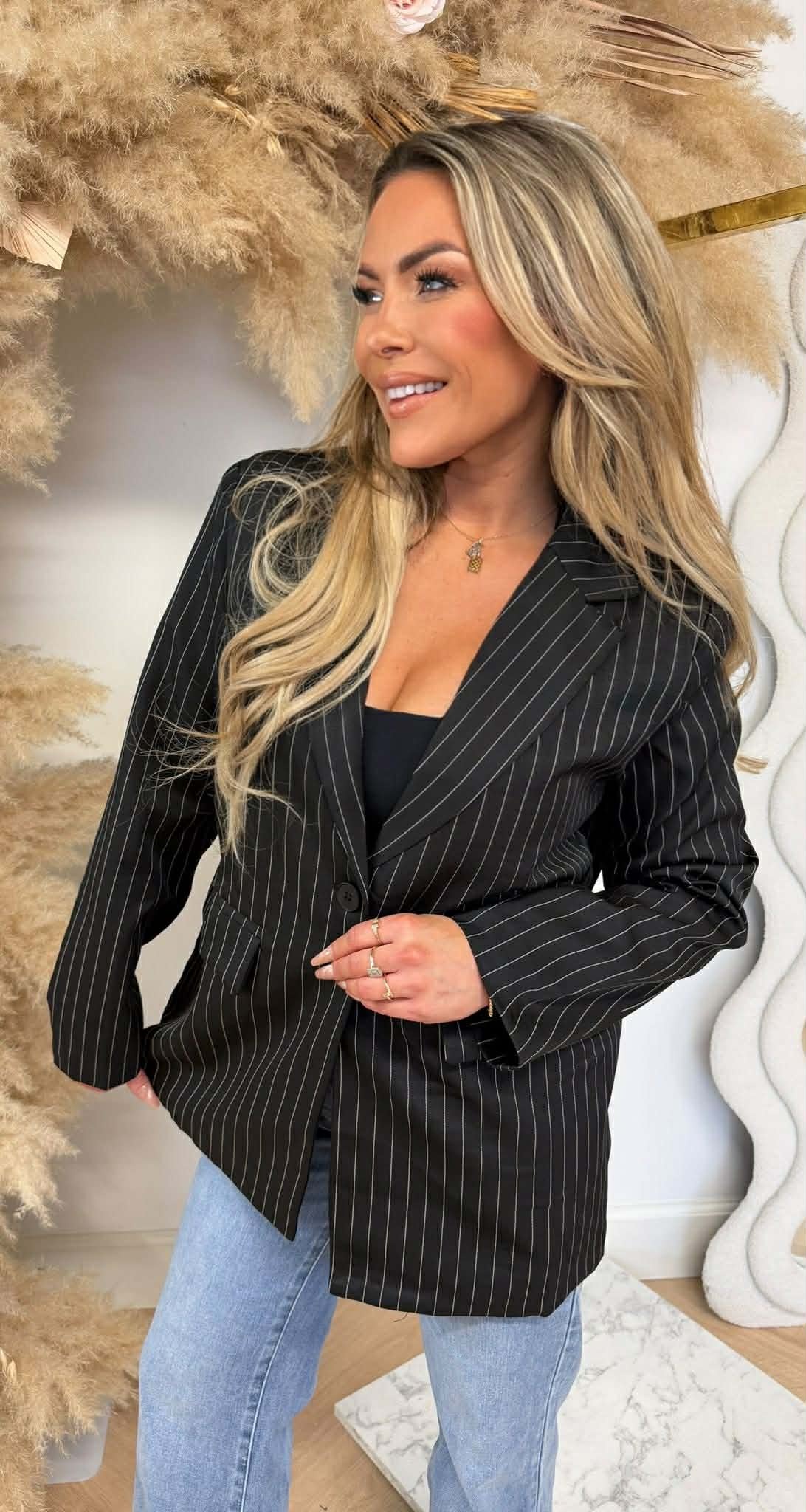 STRIPE BLAZER 7071 *H* BLACK