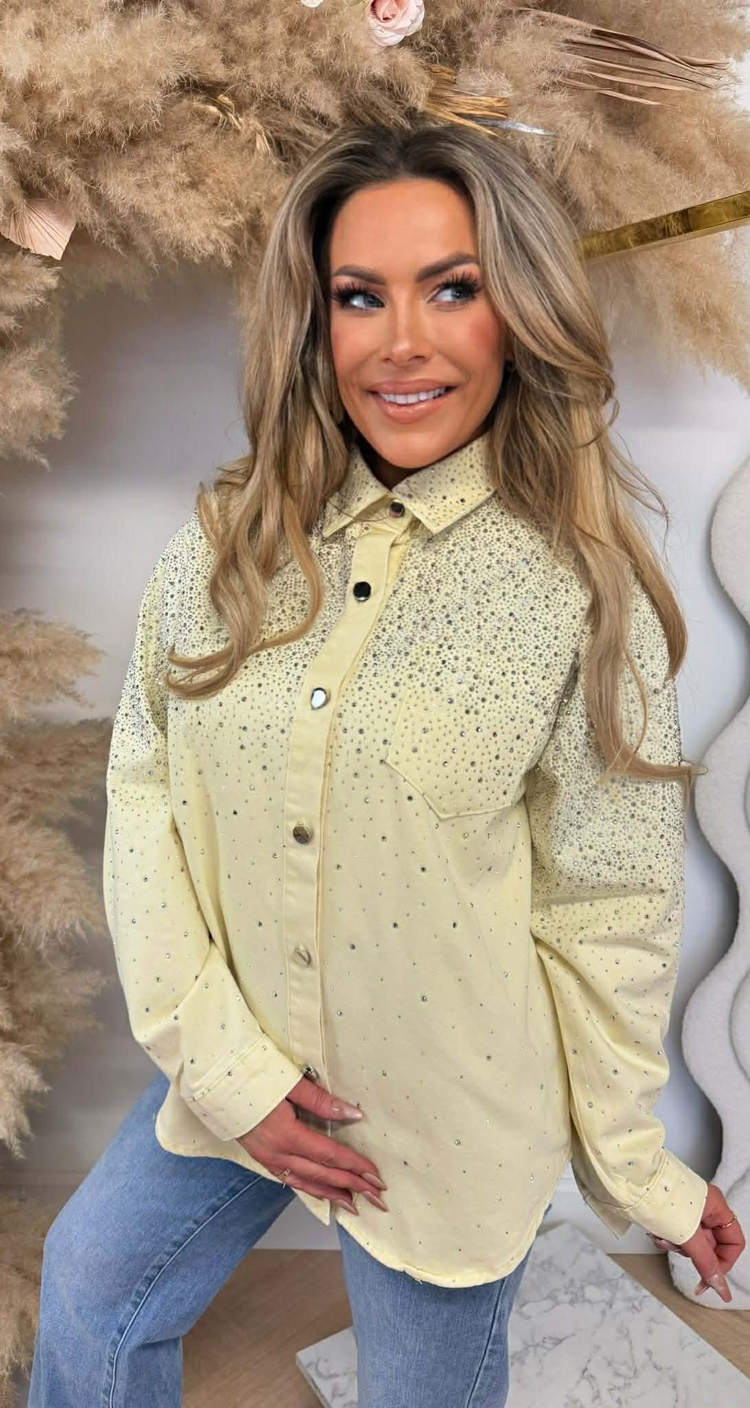 DIAMOND DENIM BLOUSE 3903 BUTTERYELLOW