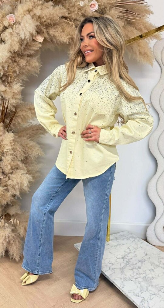 DIAMOND DENIM BLOUSE 3903 BUTTERYELLOW