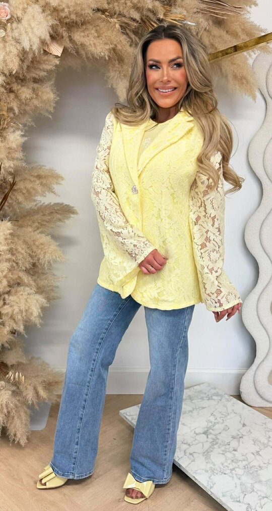 VAJEN LACE BLAZER BUTTERYELLOW
